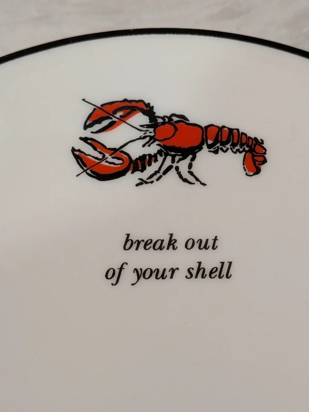 Kate Spade 'Cause A Stir' Set of 4 White Illustrated Plates - Home Dining